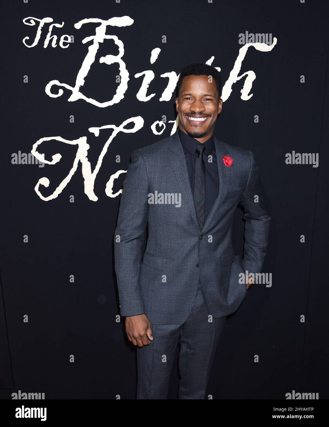 Nate Parker si presenta alla prima del film "la nascita di una nazione" al Cinerama Dome di mercoledì 21 settembre 2016 a Los Angeles. Foto Stock