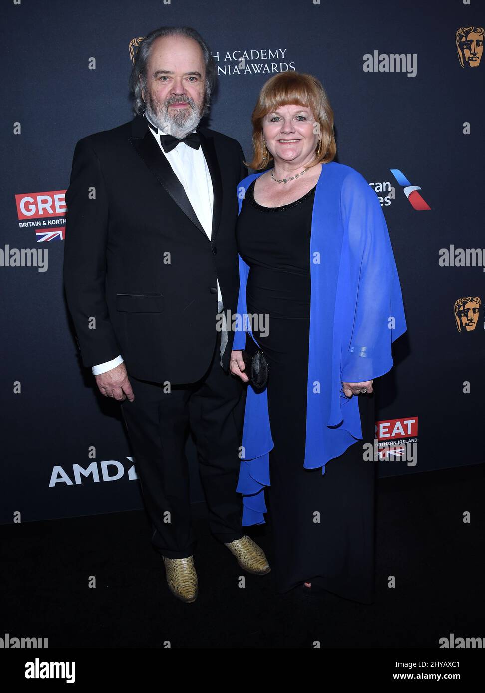 Lesley Nicol e David Keith Heald hanno partecipato al British Academy Britannia Awards tenutosi al Beverly Hilton Hotel INL Los Angeles, USA. Foto Stock