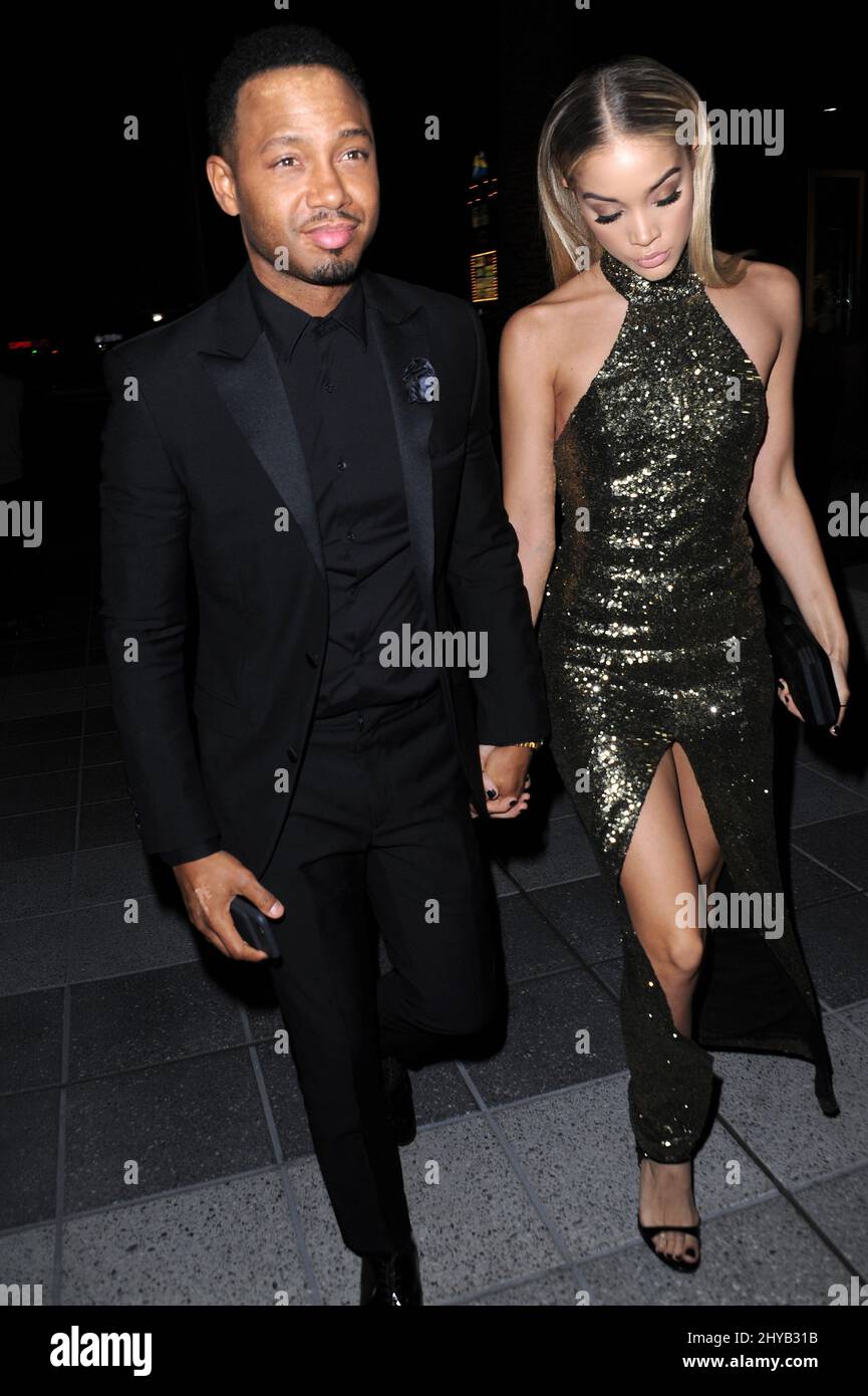 Terrence Jenkins, Jasmine Sanders è visto a NeueHouse Hollywood, Los Angeles. Foto Stock