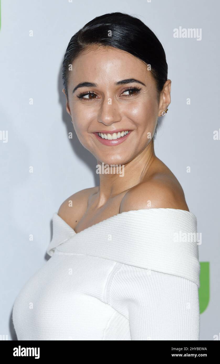 Emmanuelle Chriqui partecipa al TCA All Stars Party di Hulu tenuto al Langham Huntington Hotel Foto Stock