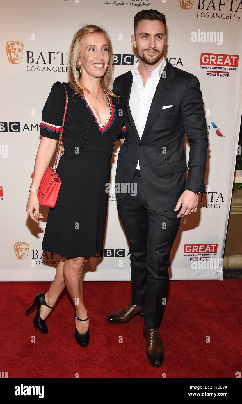 Aaron Taylor-Johnson e Sam Taylor-Johnson partecipano al BAFTA Tea Party 2017 a Los Angeles, California Foto Stock
