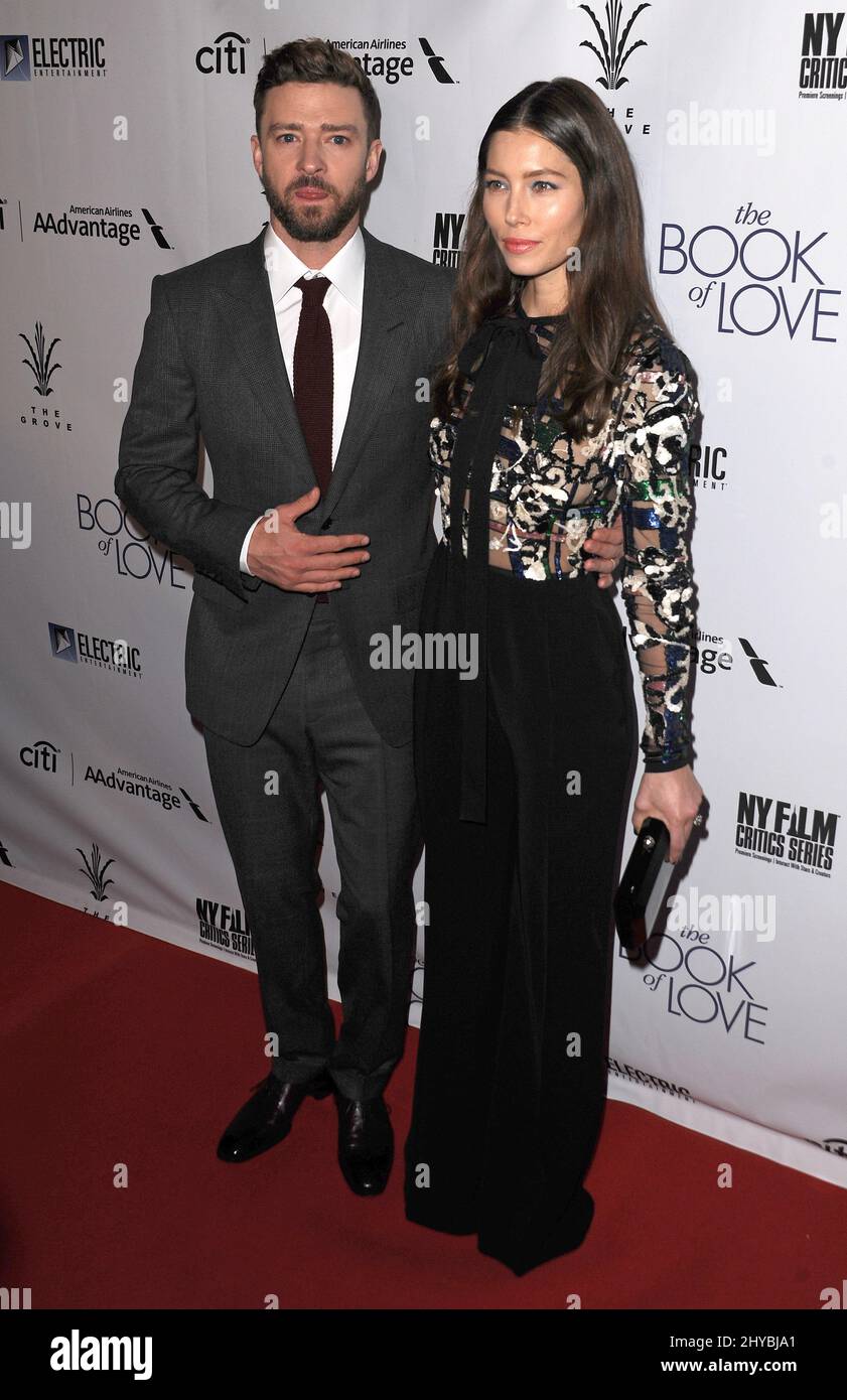 Justin Timberlake, Jessica Biel partecipa al "Libro dell'Amore" di Los Angeles Premiere tenuto al Grove Theatre Foto Stock