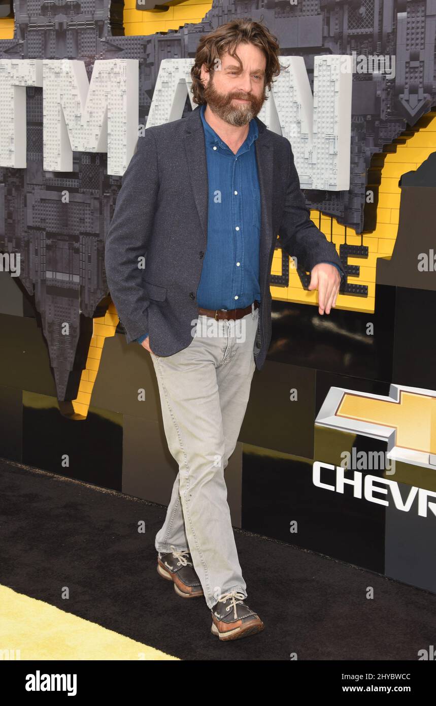 Zach Galifianakis partecipa al film Lego Batman a Los Angeles Foto Stock