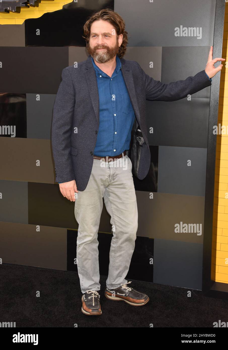 Zach Galifianakis partecipa al film Lego Batman a Los Angeles Foto Stock