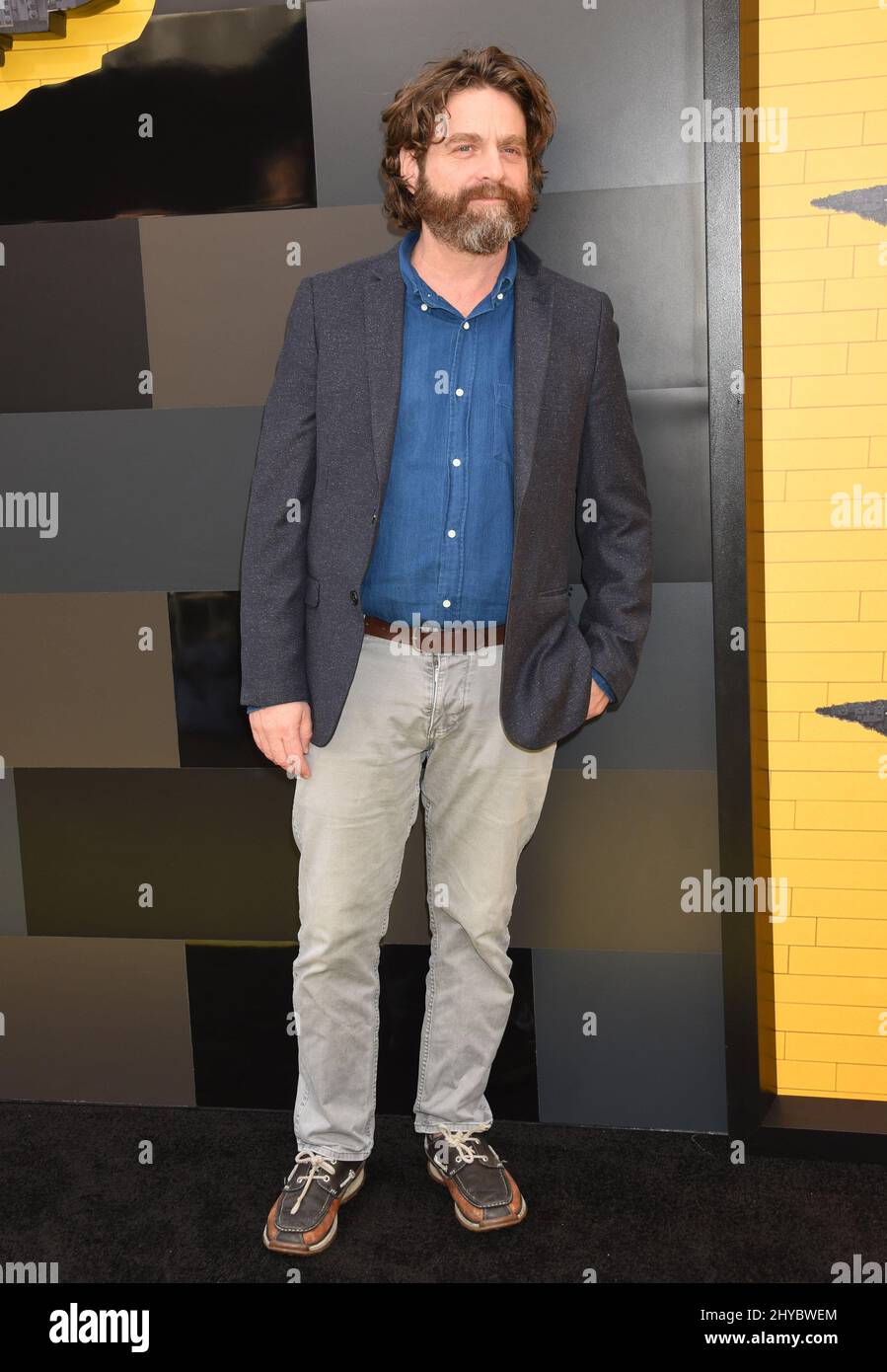Zach Galifianakis partecipa al film Lego Batman a Los Angeles Foto Stock