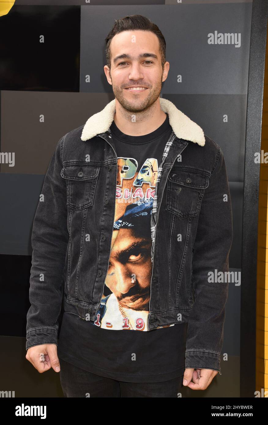 Pete Wentz partecipa al film Lego Batman a Los Angeles Foto Stock