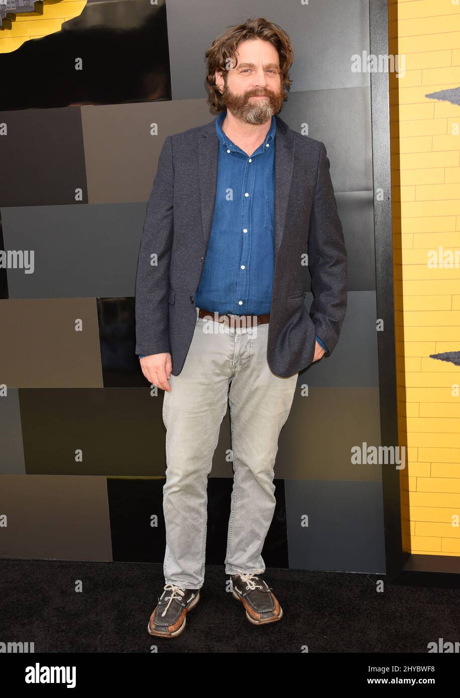 Zach Galifianakis partecipa al film Lego Batman a Los Angeles Foto Stock