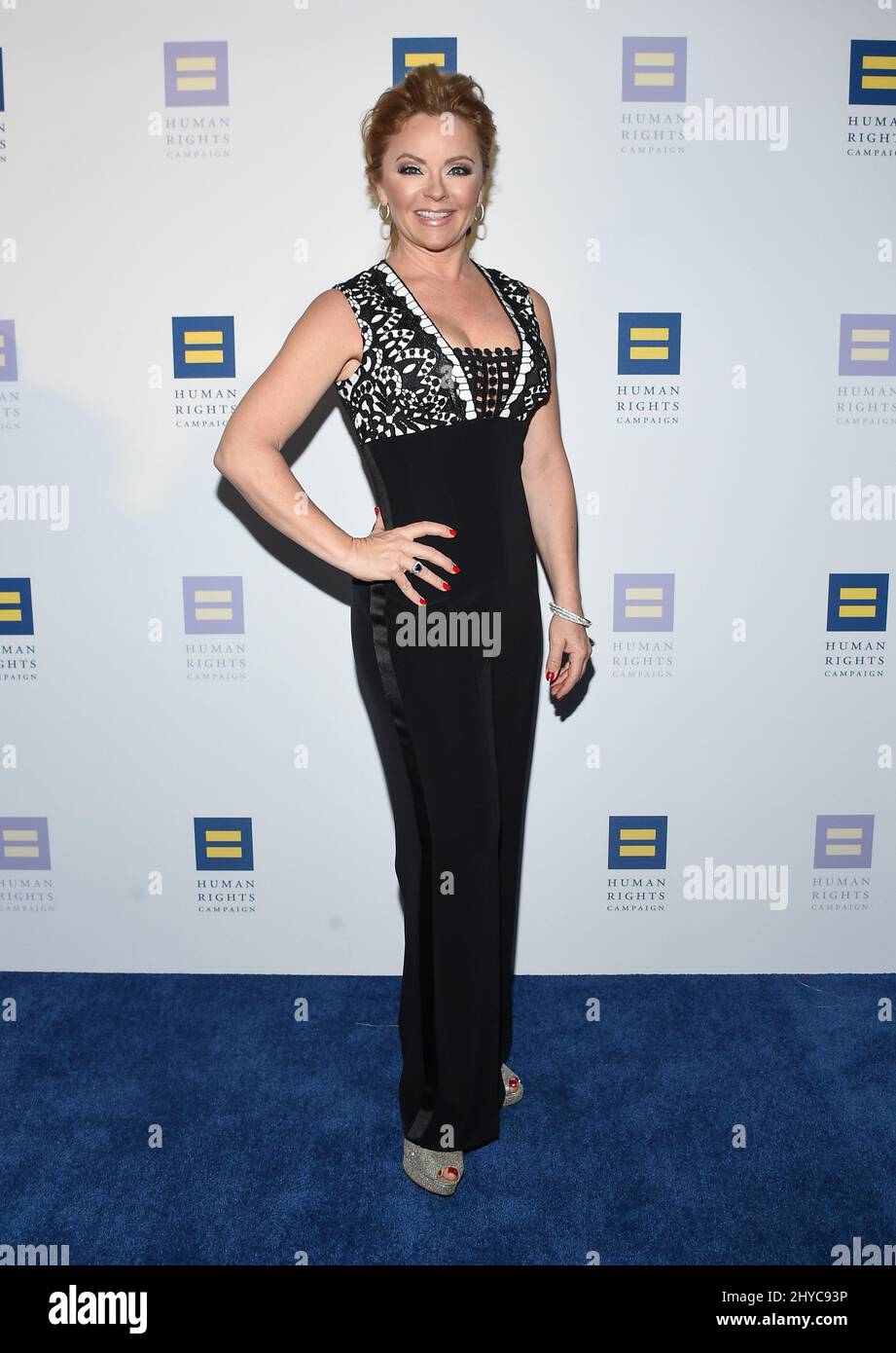Jill Whelan arriva alla Campagna per i diritti umani 2017 LA Gala tenuto al JW Marriott LA Live a Los Angeles, USA Foto Stock