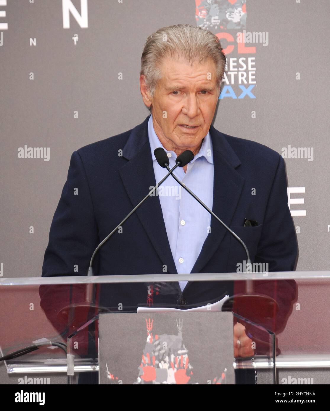 Harrison Ford arriva alla cerimonia della mano e delle impronte di Sir Ridley Scott Foto Stock