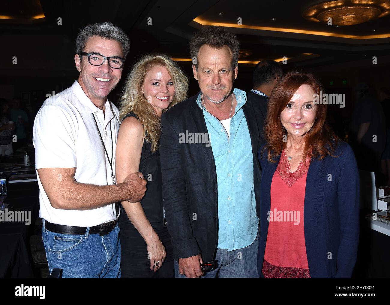 John J. York, Kristina Wagner, Kin Shriner e Jackie Zeman partecipano all'Hollywood Show che si tiene presso il Westin LAX Hotel Foto Stock