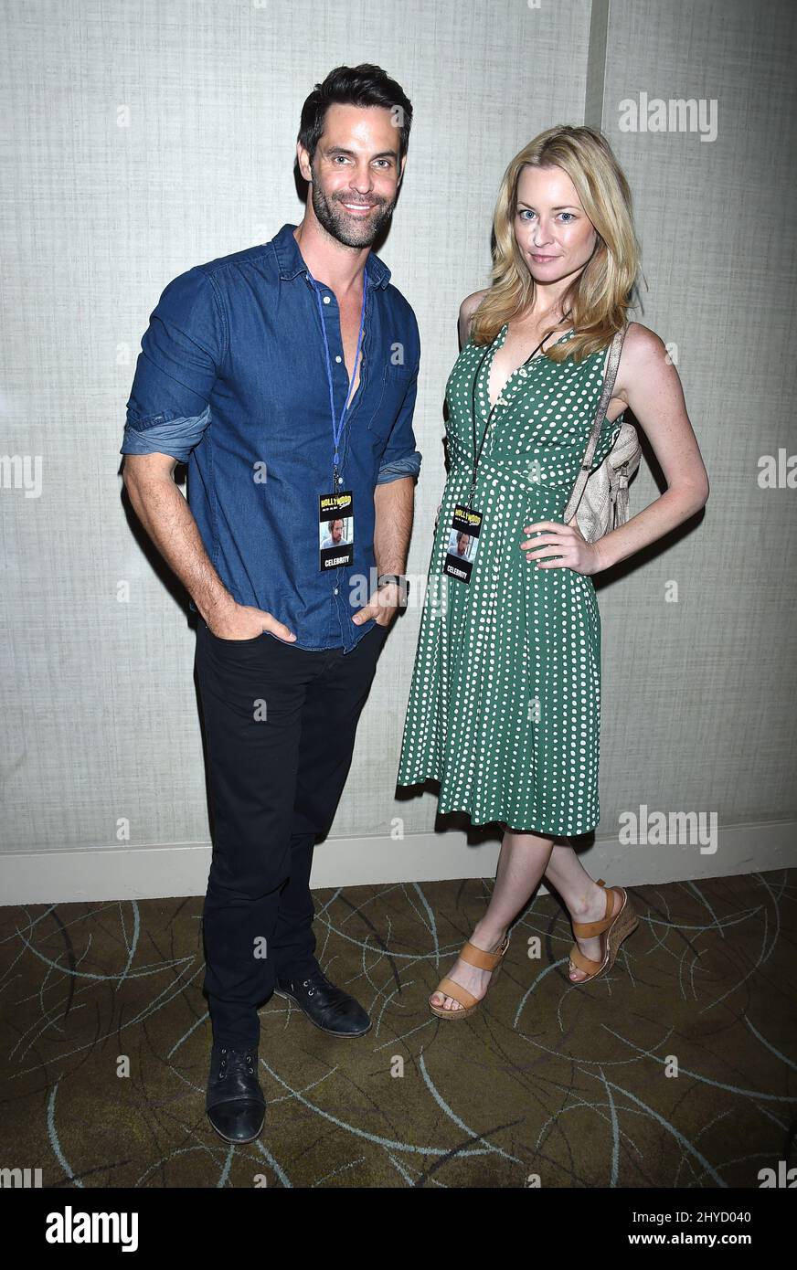 Shane Scott e Jessica Morris partecipano all'Hollywood Show che si tiene al Westin LAX Hotel Foto Stock