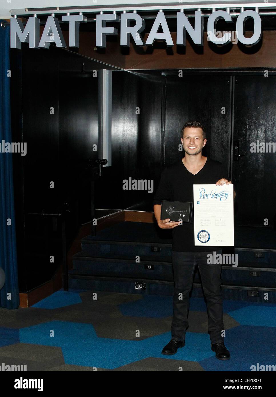 Il mago Mat Franco svela il marchese del teatro namesake al LINQ Hotel & Casino a Las Vegas, USA Foto Stock