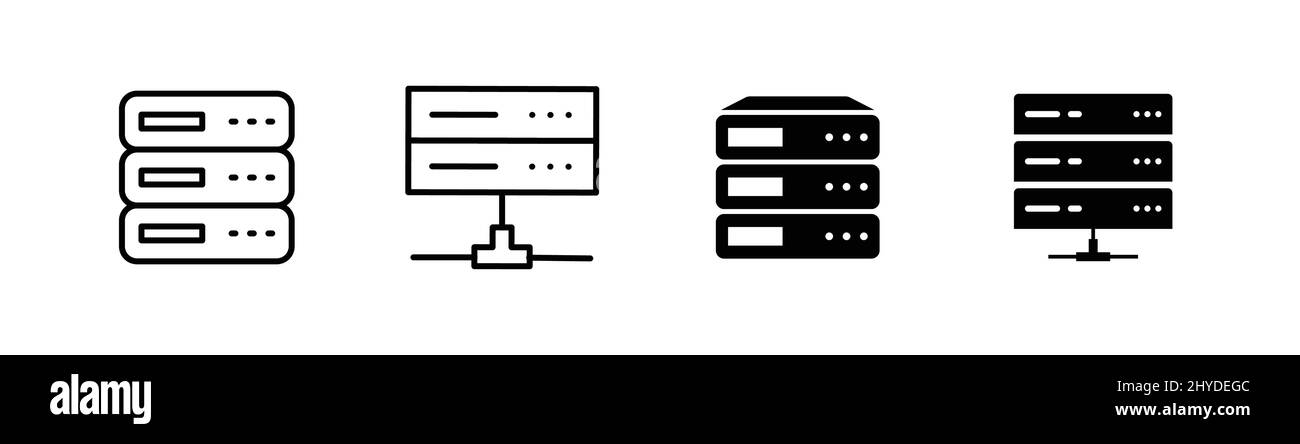 Elemento di progettazione icone di computer Server adatto per siti Web, design di stampa o app Illustrazione Vettoriale