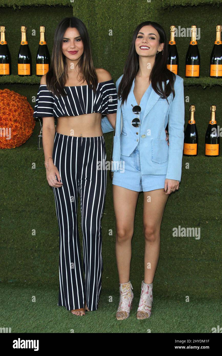 Victoria Justice partecipa all'Ottava edizione annuale di Veuve Clicquot Polo Classic che si tiene al Will Rogers state Historic Park a Los Angeles, USA Foto Stock