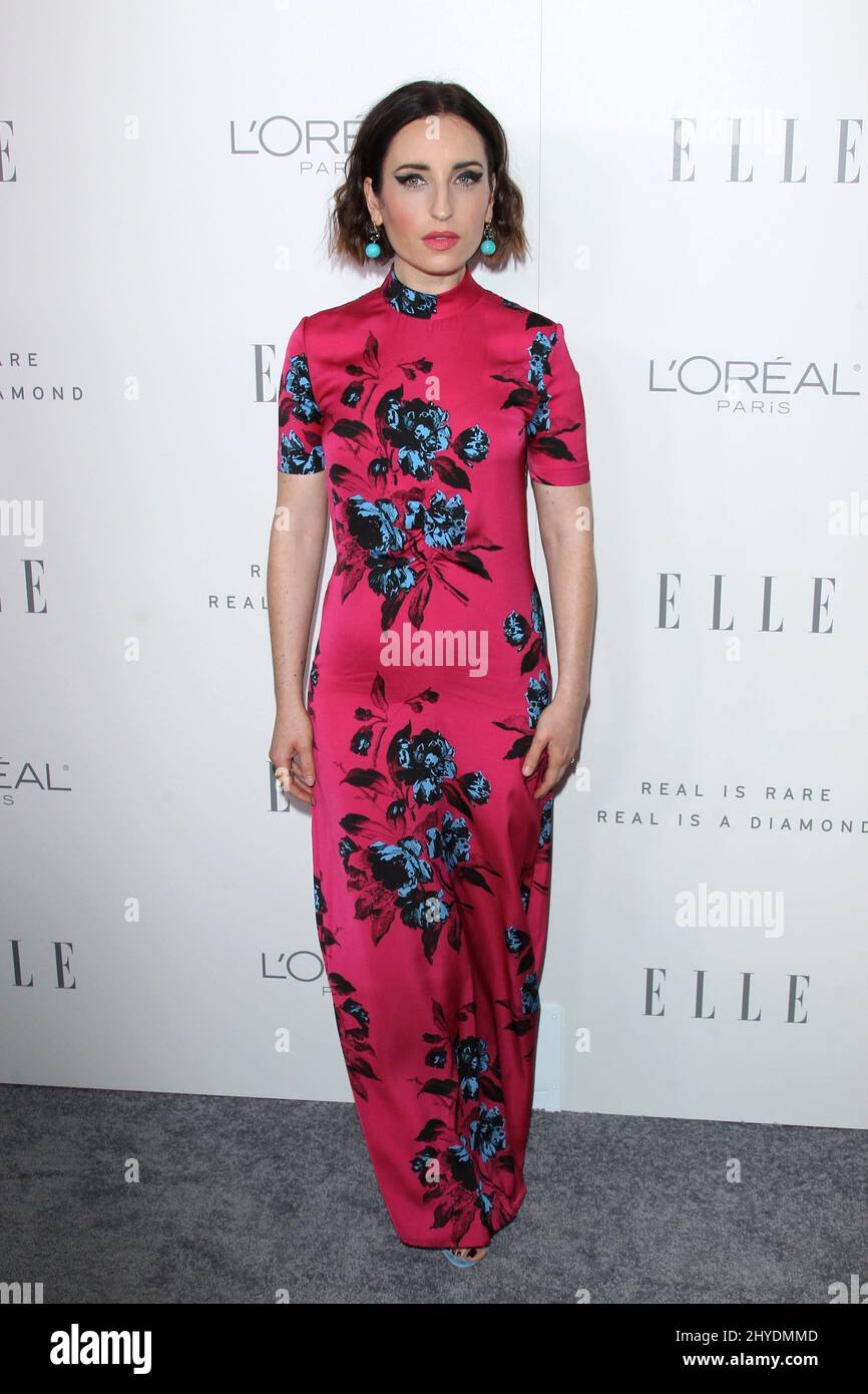 Zoe Lister Jones partecipa ai premi annuali 24th ELLE Women in Hollywood, che si tengono al Four Seasons Hotel Beverly Hills Foto Stock