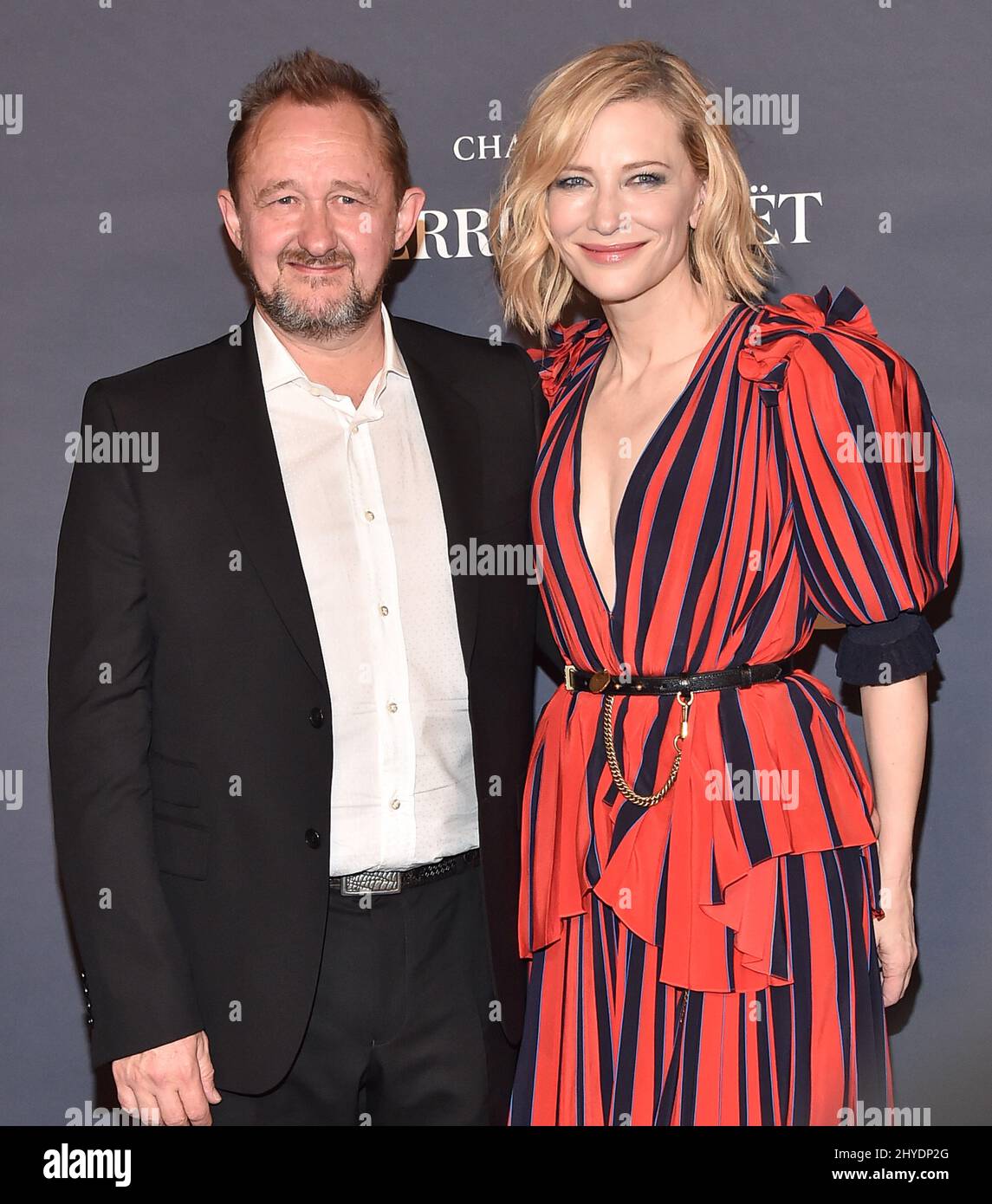 Cate Blanchett e Andrew Upton arrivano per il terzo InStyle Awards annuale, onorando attori, attrici e artisti il cui stile definisce il tappeto rosso, nonché i migliori produttori di immagini del settore che si sono tenuti al Getty Center di Los Angeles Foto Stock