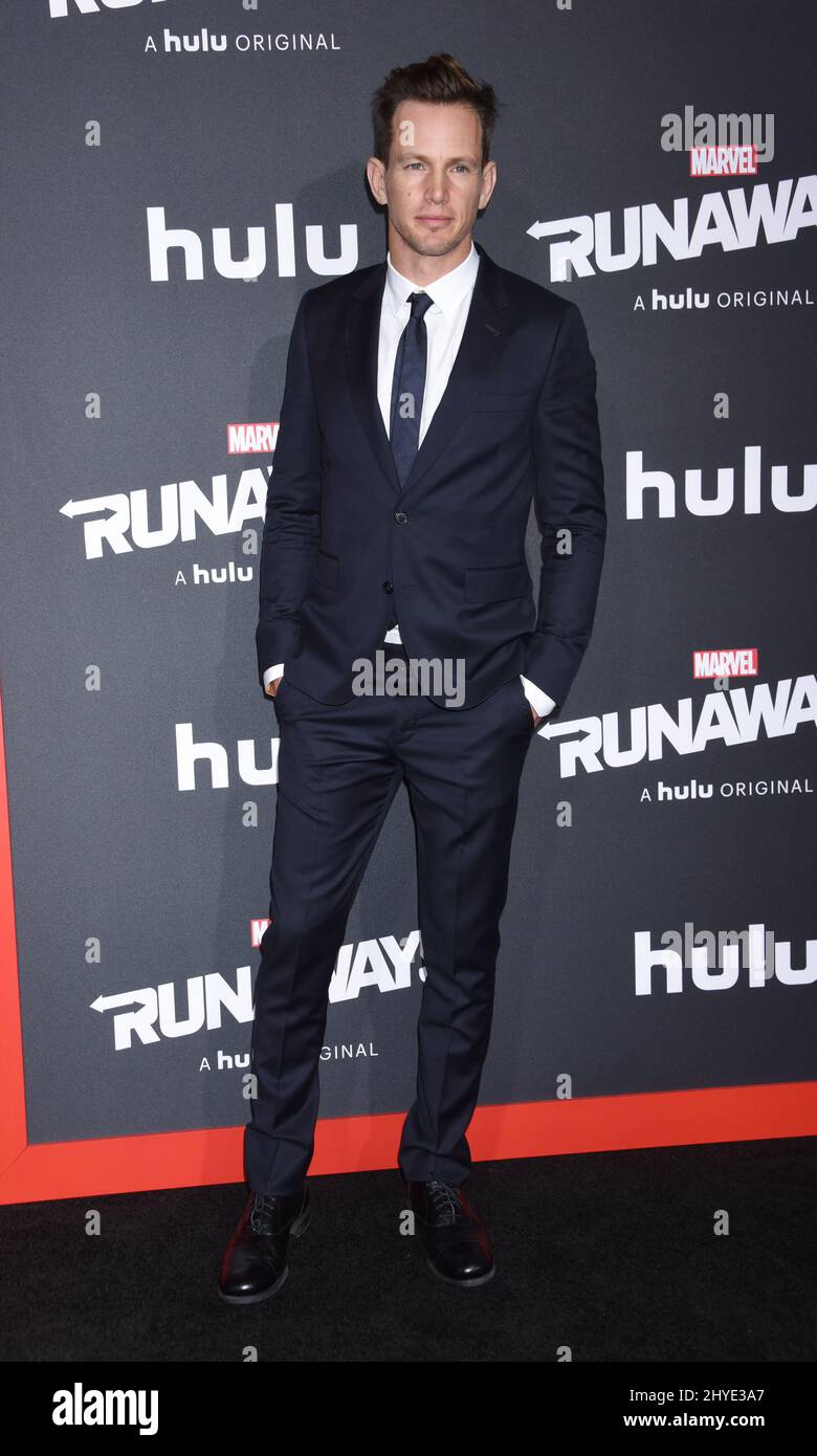Kip Pardue partecipa all'evento Premiere 'Runaways' di Marvel, tenutosi a Los Angeles, USA Foto Stock
