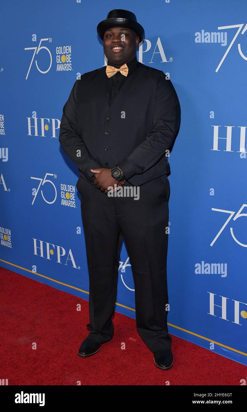 Wavyy Jonez partecipa allo Screening NBC Speciale 75th Anniversary Golden Globes a Los Angeles Foto Stock