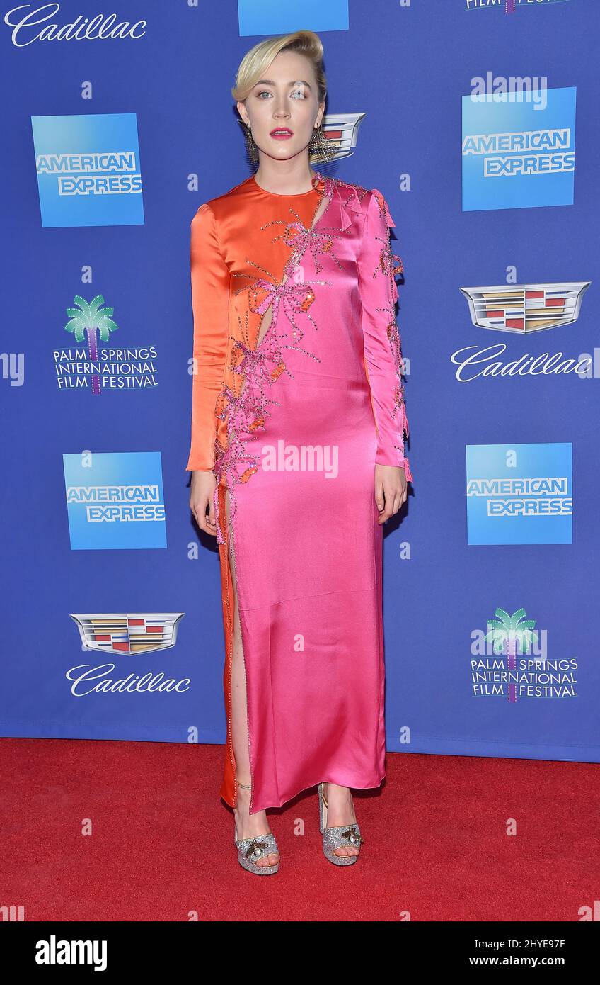 Saoirse Ronan al gala annuale del Festival Internazionale del Cinema di Palm Springs 29th, che si tiene presso il Palm Springs Convention Center il 2 gennaio 2018 a Palm Springs, California Foto Stock