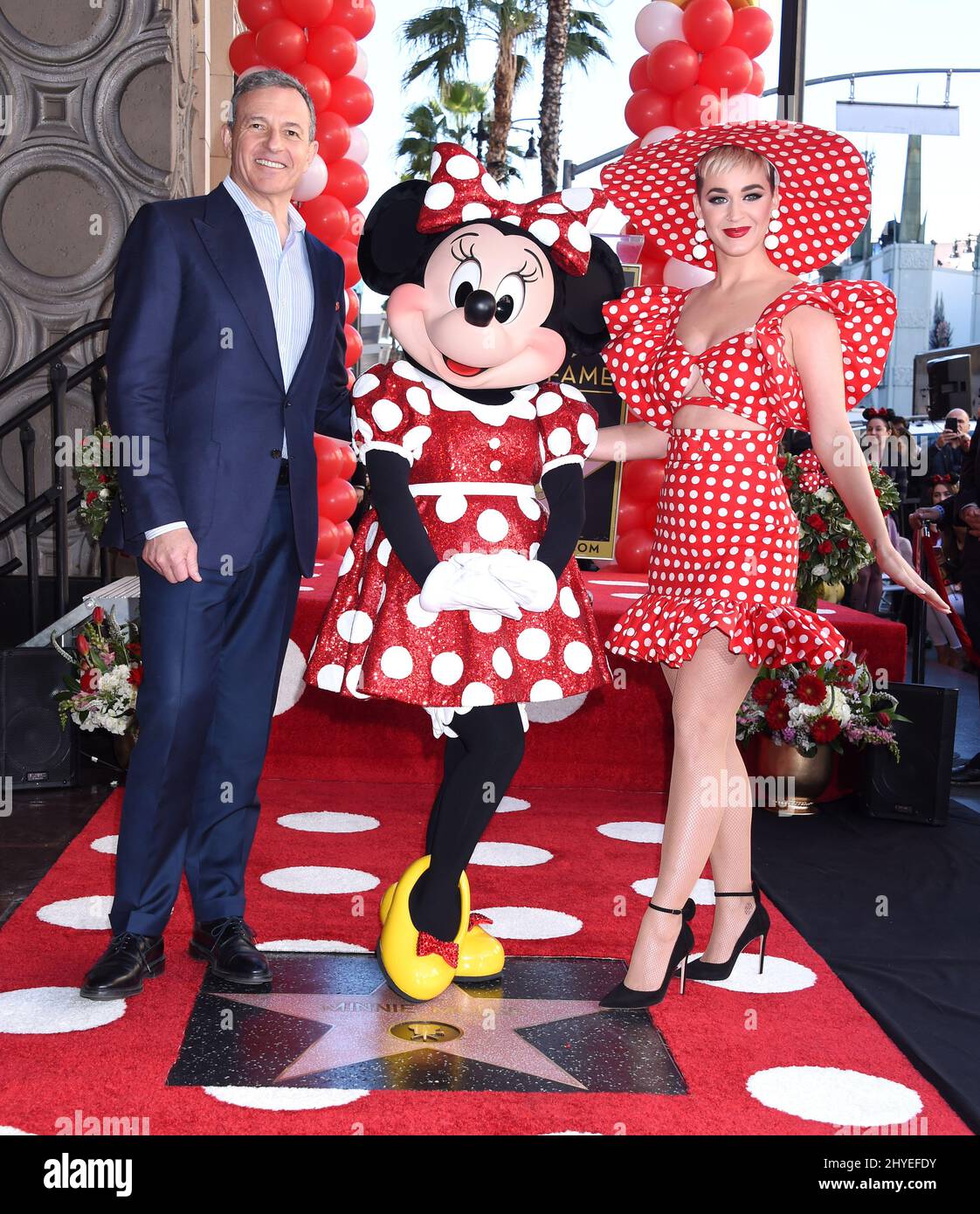 22 gennaio 2018 Hollywood, CA Bob Iger, Minnie mouse e Katy Perry Foto Stock