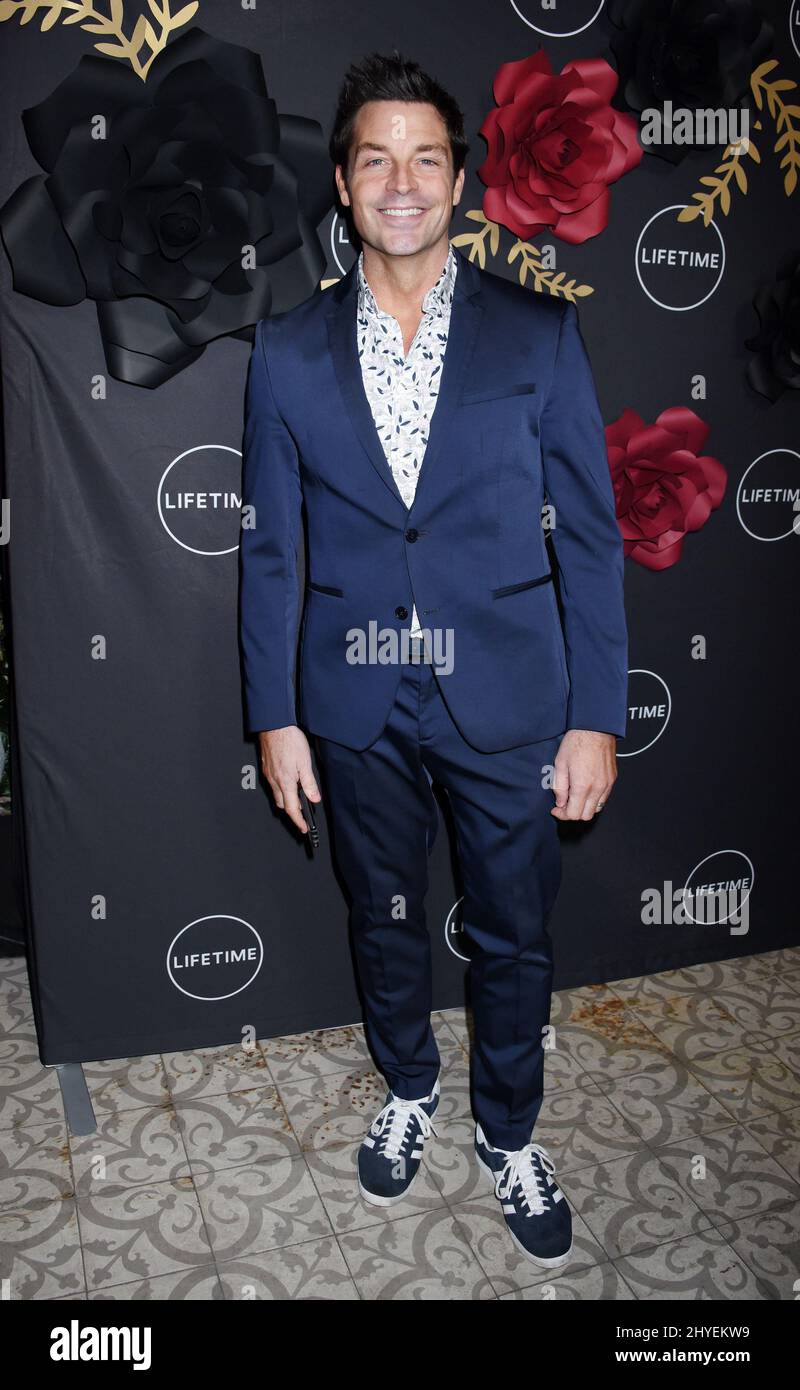 Brennan Elliott arriva per la Lifetime's Anti-Valentine's Bash for the 'Unreal' and 'Cary kills People' Premieres tenutasi a Eveleigh il 13 febbraio 2018 a West Hollywood, Los Angeles Foto Stock