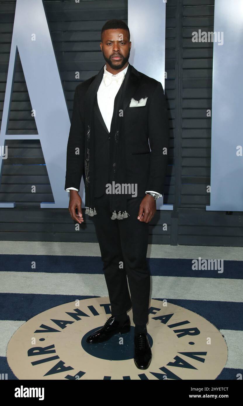 Winston Duke partecipa alla Vanity Fair Oscar Party tenutasi a Beverly Hills, Los Angeles, USA Foto Stock