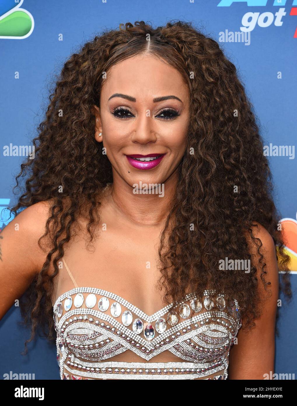 Mel B che frequenta l'America's Got Talent Red Carpet Kickoff a Pasadena Foto Stock