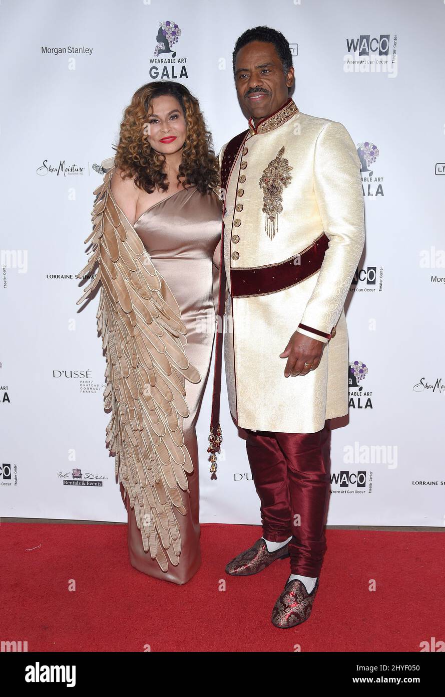 Tina Knowles e Richard Lawson partecipano al Gala annuale delle Arti indossabili del WACO Arts Center, dove si può assistere all'arte. Foto Stock