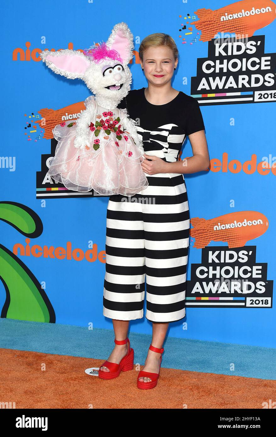 Darci Lynne Farmer al Kids' Choice Awards di Nickelodeon del 2018, tenutosi al Forum il 24 marzo 2018 a Los Angeles, CA Foto Stock