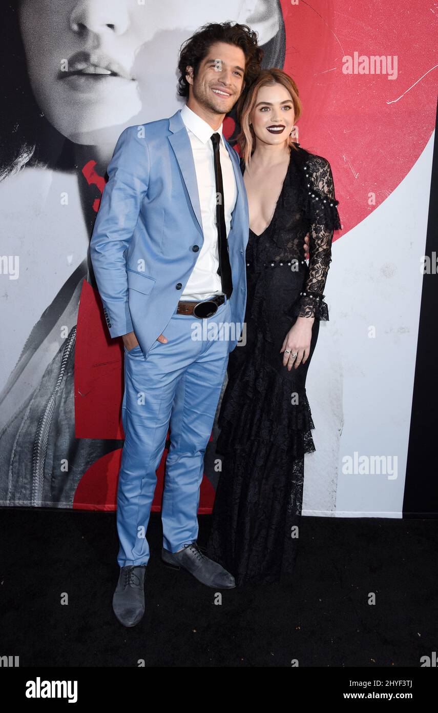 Tyler Posey e Lucy Hale alla Universal Pictures 'Blumhouse's Truth or dare' Premiere tenuto presso l'ARCLIGHT Cinemas Cinema Dome il 12 aprile 2018 a Hollywood, Los Angleles Foto Stock