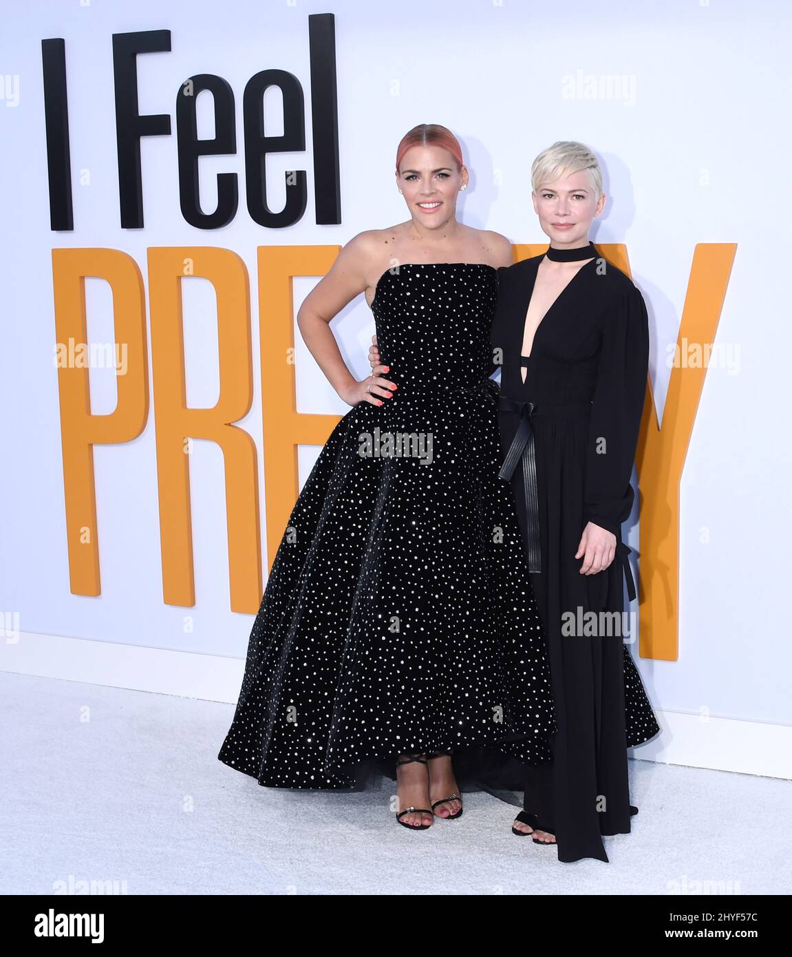 Phillips e Michelle Williams si sono occupati della prima mondiale di "i Feel Pretty" che si è tenuta al Westwood Village Theatre il 16 aprile 2018 a Westwood, Los Angeles Foto Stock