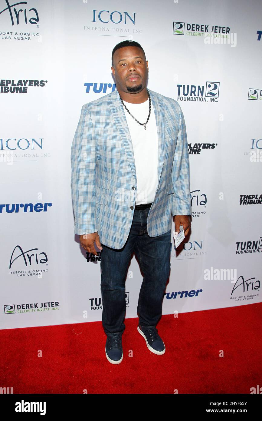 Ken Griffey Jr. Arriva al Derek Jeter Celebrity Invitational Gala tenuto presso aria Resort & Casino il 19 aprile 2018 a Las Vegas, NV. Foto Stock