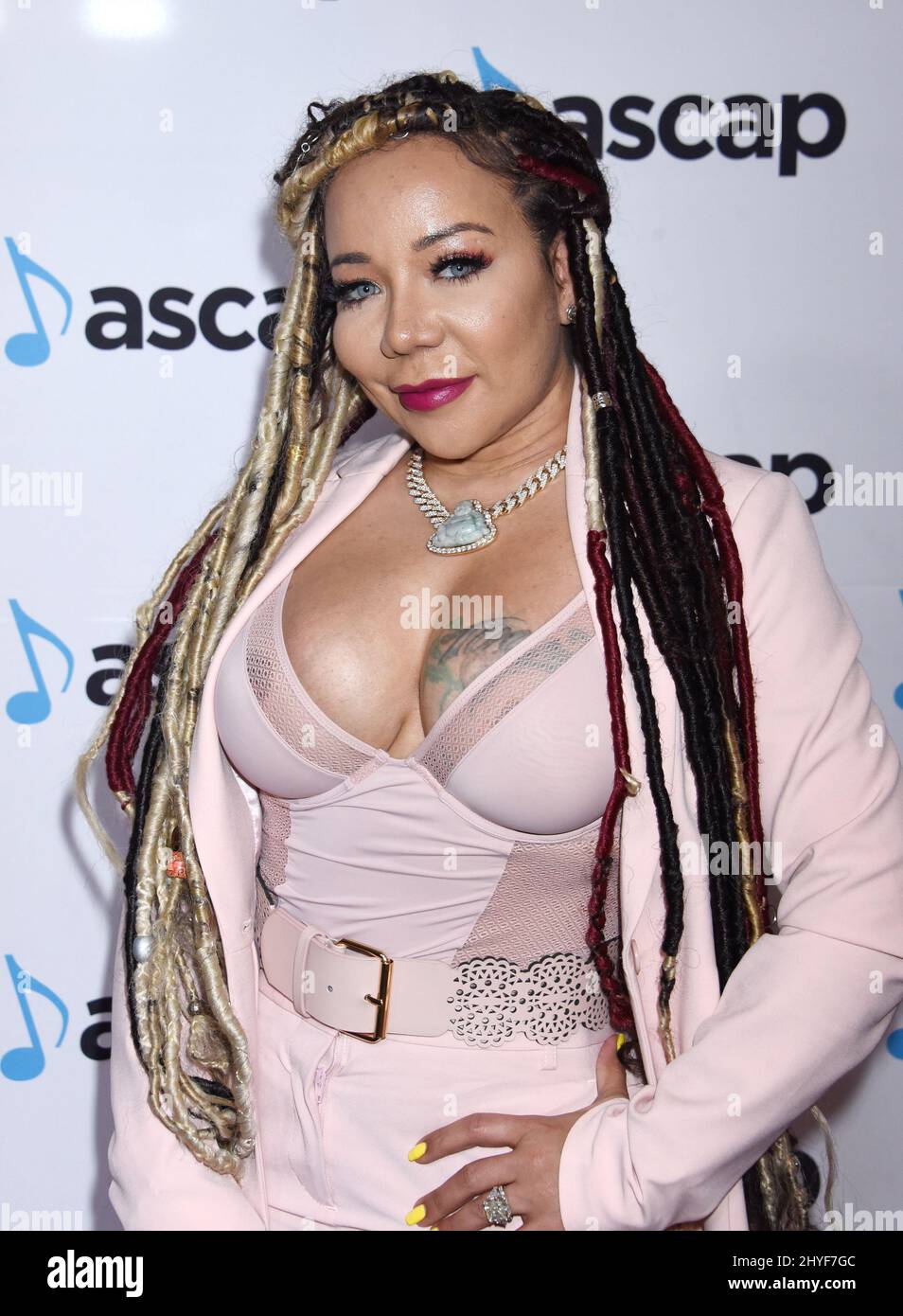 Tameka 'Tiny' Harris partecipa ai Premi di Musica Pop 2018 dell'ASCAP, che si tengono al Beverly Hilton Hotel di Beverly Hills, California Foto Stock