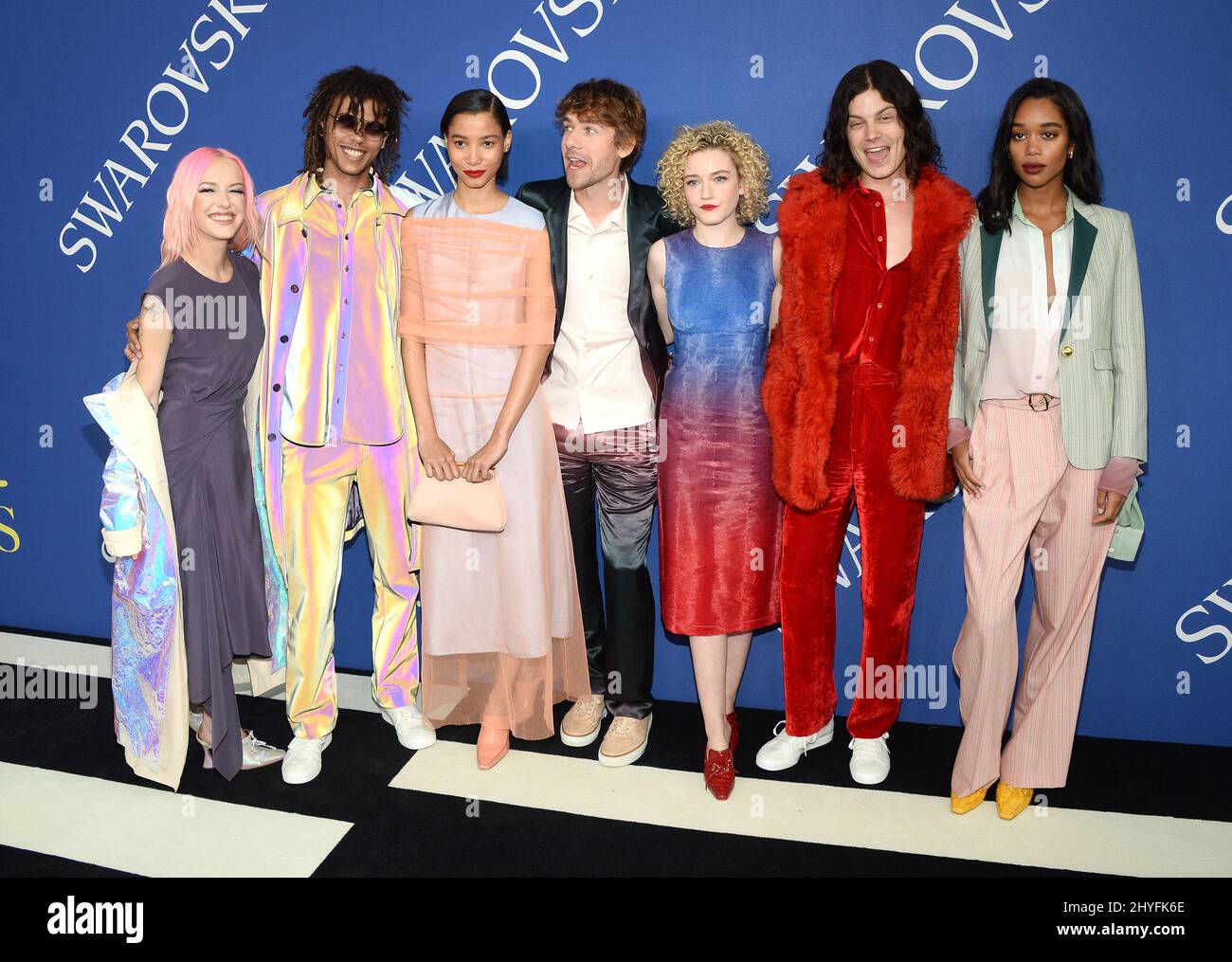 Bria Vinaite, Roberto Rossellini, Julia Garner, Sander Lak, Lineisy Montero, B¸rns, Laura Harrier ai 2018 CFDA Fashion Awards tenutisi al Brooklyn Museum il 4 giugno 2018 a Brooklyn, NY Foto Stock