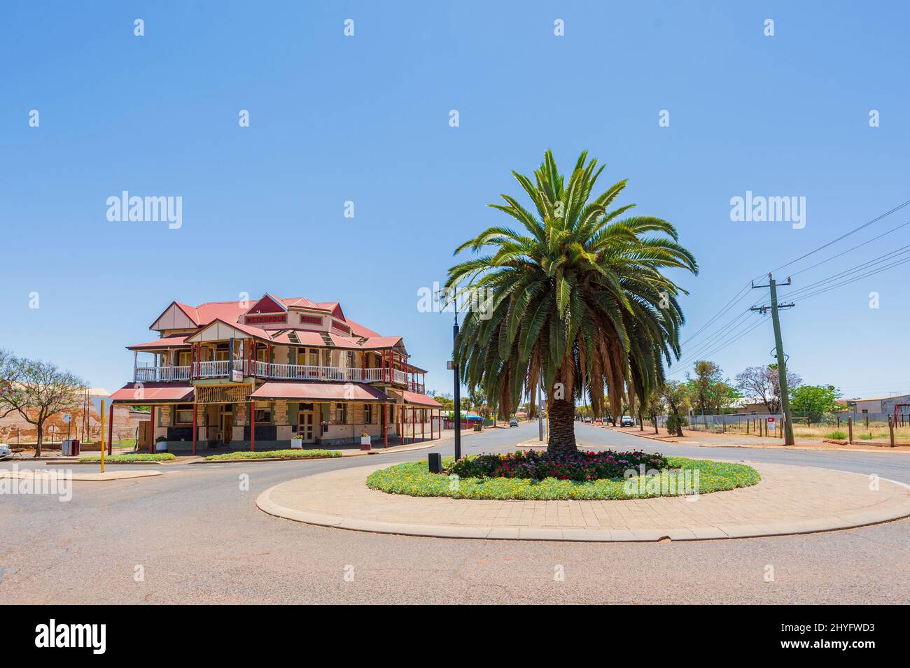 Vista del Metropole Hotel in Burt Street, Kalgoorlie Boulder strada principale, Western Australia, WA, Australia Foto Stock