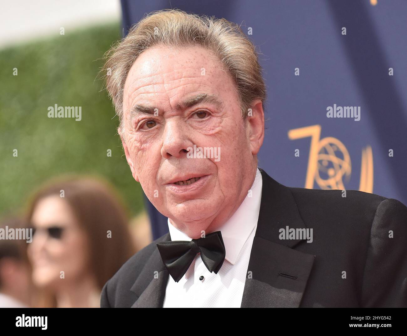 Andrew Lloyd Webber arriva al Primetime Creative Arts Emmy Awards 70th che si tiene al Microsoft Theatre L.A. Live il 9 settembre 2018 a Los Angeles, CA. Foto Stock
