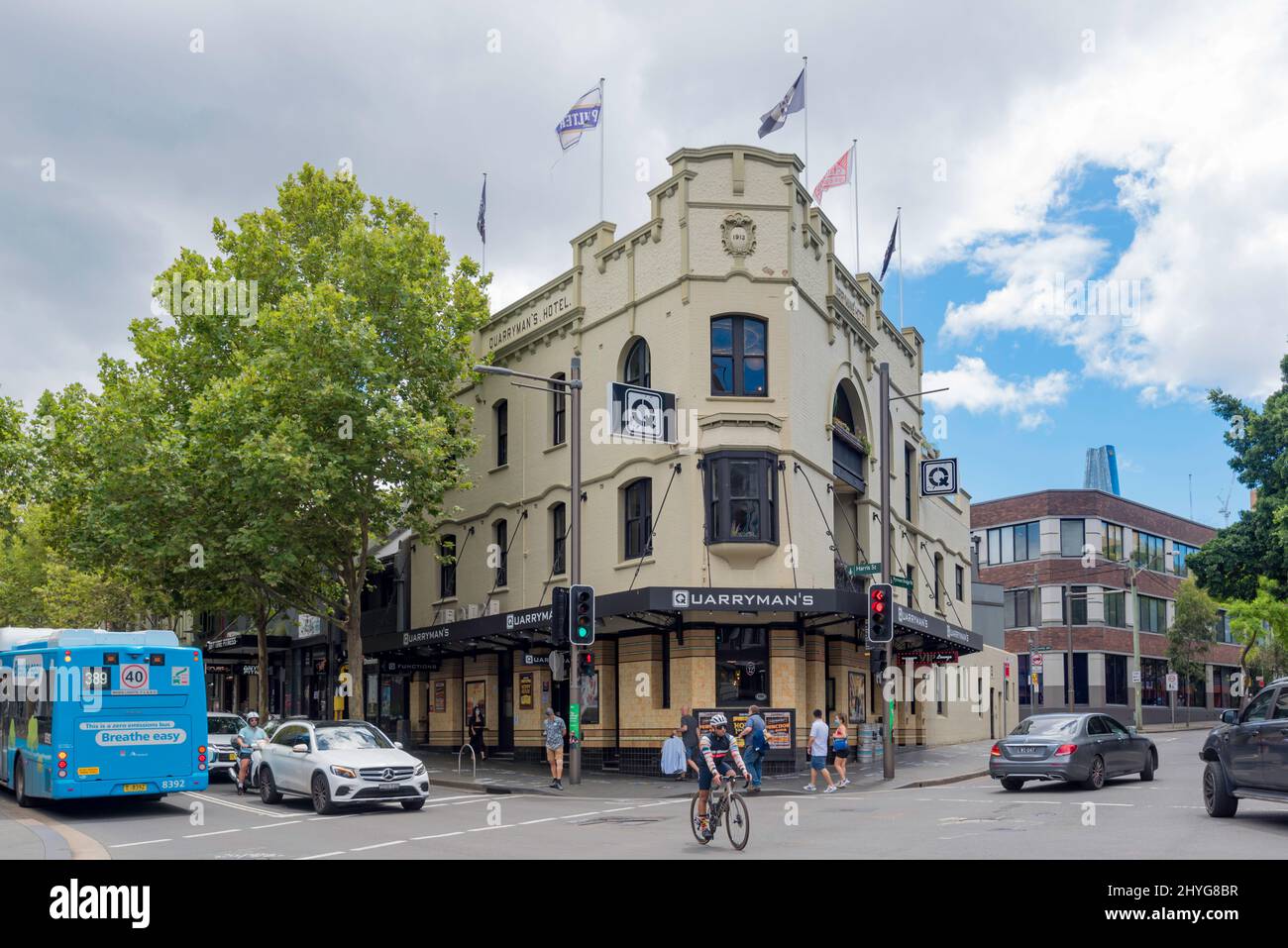 Il Quarrymans Hotel a Pyrmont, Sydney, Austriaco prende il nome dalla prima cava della zona. Ha aperto nel 1913 con un design Federation Arts and Crafts Foto Stock