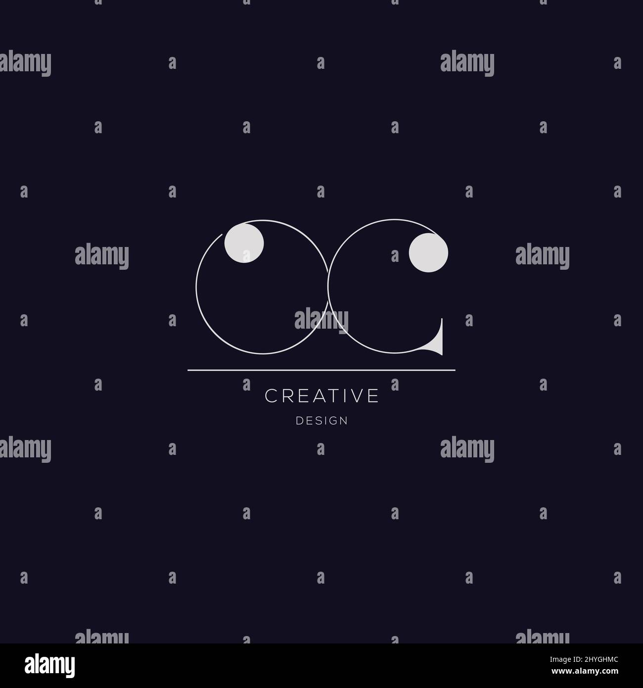 Lettera creativa logo OC Illustrazione Vettoriale