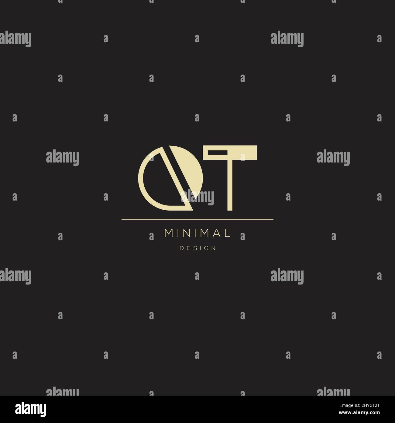 Logo dell'icona del monogramma QT Illustrazione Vettoriale