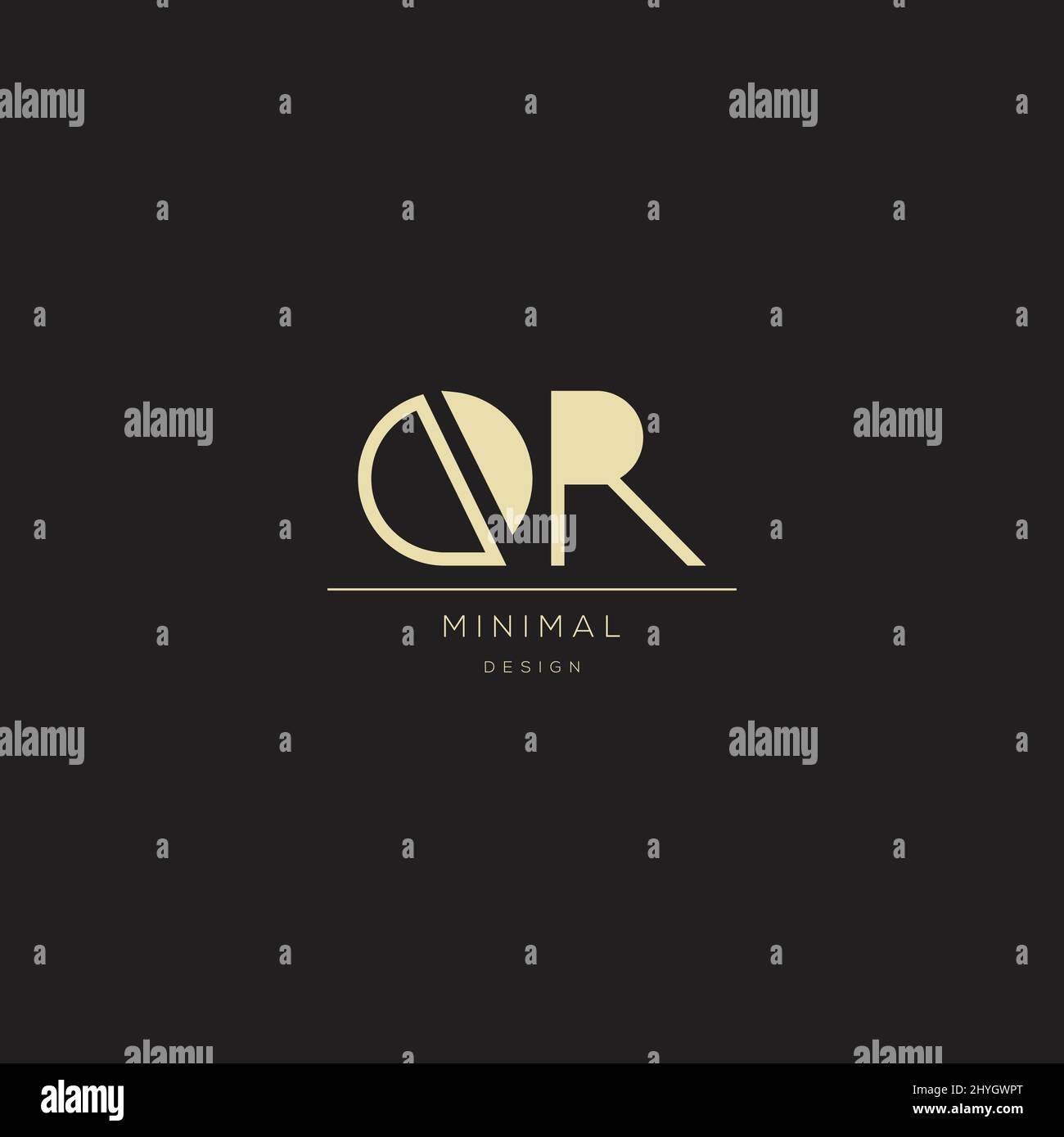 Logo dell'icona del monogramma QR Illustrazione Vettoriale