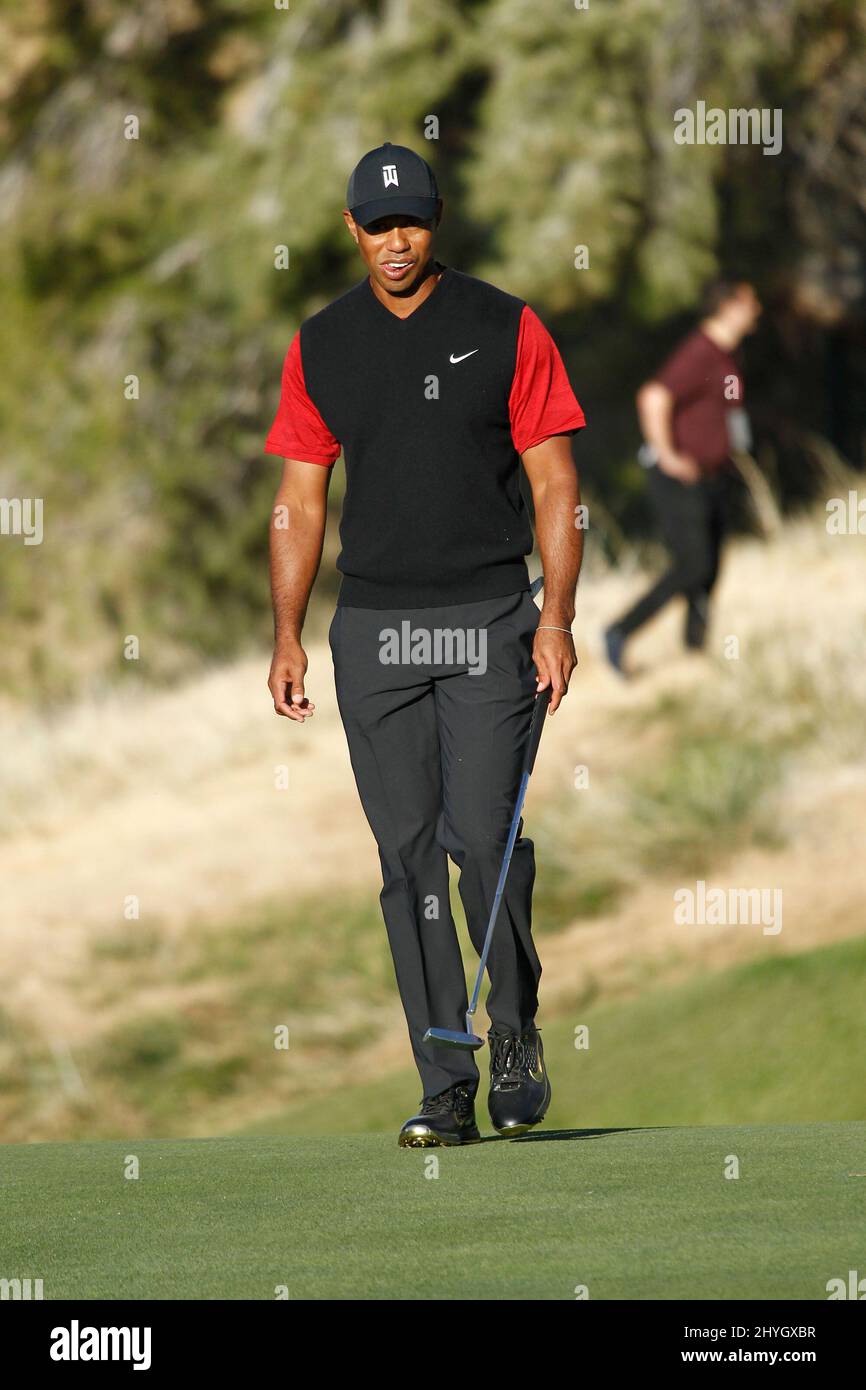 Tiger Woods al Capital One's 'The Match': Tiger Woods VS Phil Mickelson allo Shadow Creek Golf Course a Las Vegas, USA. Foto Stock