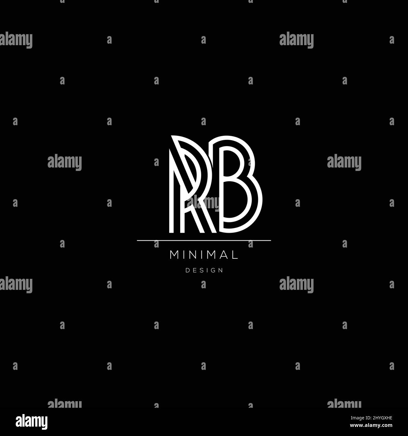 Vettore logo tipo business RB, logo icona concetto iniziale Illustrazione Vettoriale