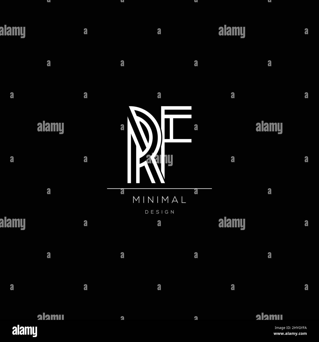 Vettore del logo del tipo aziendale RF, logo dell'icona del concetto iniziale Illustrazione Vettoriale