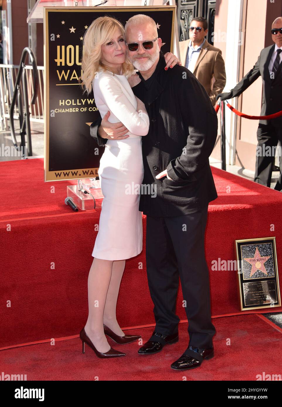 Judith Light, Ryan Murphy alla cerimonia Hollywood Walk of Fame Star di Ryan Murphy Foto Stock