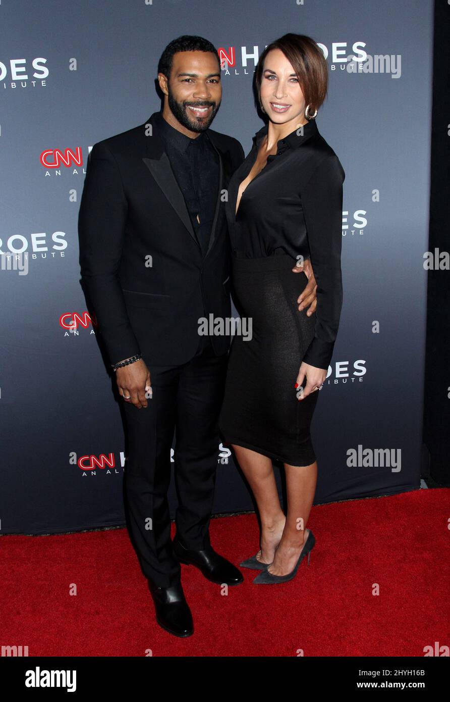 Omari Hardwick e la moglie Jennifer Pfutch hanno partecipato all'annuale CNN Heroes: Un tributo All-Star 12th tenuto al Museo di Storia Naturale il 9 dicembre 2018 a New York City Foto Stock