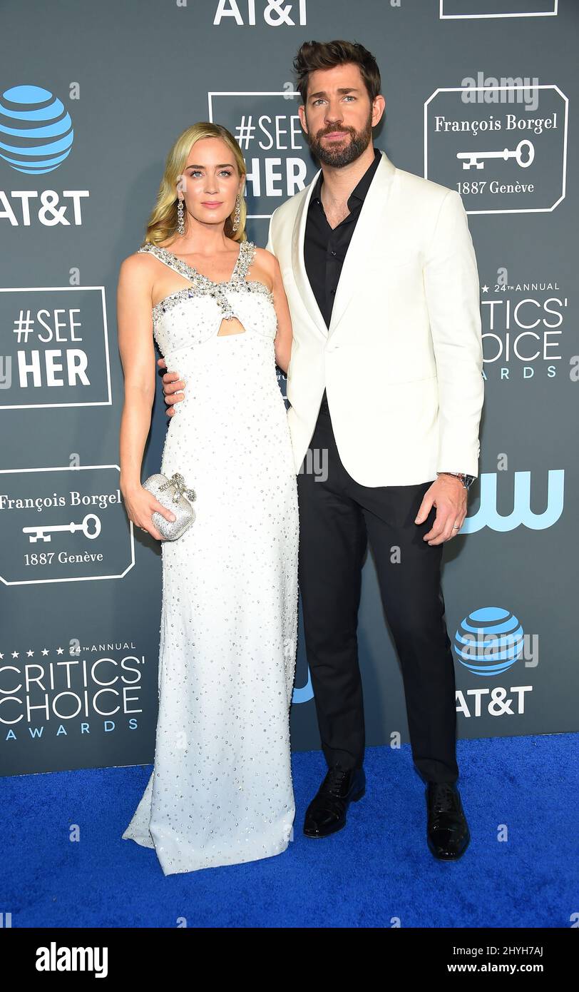 Emily Blunt e John Krasinski ai 24th Annual Critics' Choice Awards Foto Stock