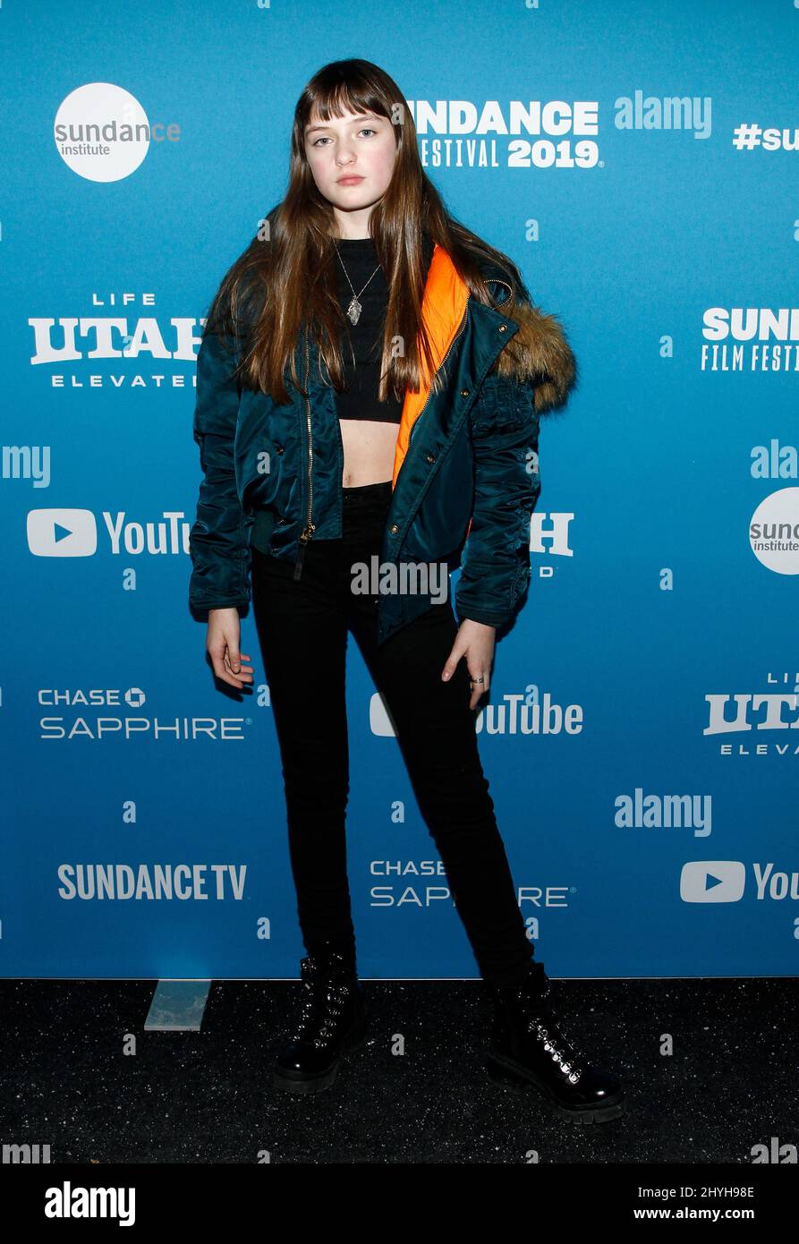 Lola Reid alla prima di 'The Lodge' durante il Sundance Film Festival 2019 tenuto al Teatro Eccles il 25 gennaio 2019 a Park City. Foto Stock