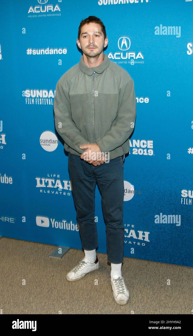 Shia LaBeouf alla prima di 'Honey Boy' durante il Sundance Film Festival 2019 tenuto al Teatro Eccles il 25 gennaio 2019 a Park City. Foto Stock