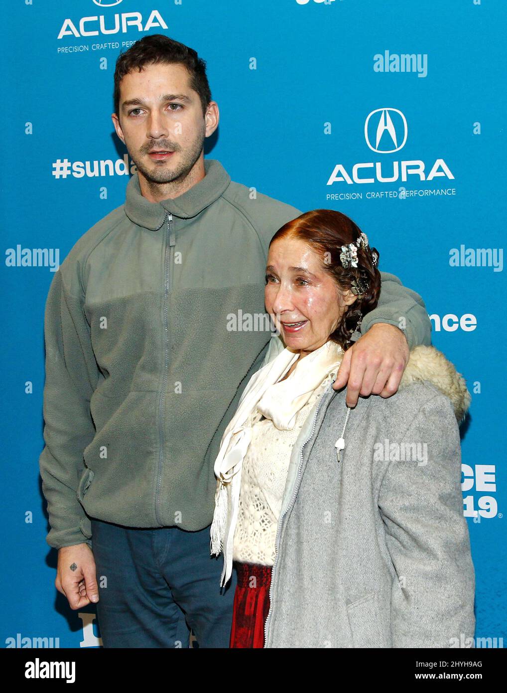 Shia LaBeouf e Shayna Saide alla prima di 'Honey Boy' durante il Sundance Film Festival 2019 tenuto al Teatro Eccles il 25 gennaio 2019 a Park City. Foto Stock