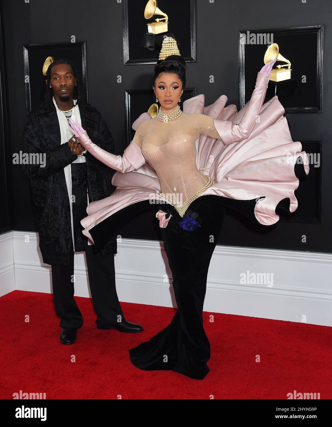 Offset e Cardi B in occasione dei Grammy Awards annuali 61st che si sono tenuti presso lo Staples Center il 10 febbraio 2019 a Los Angeles, CA. Foto Stock